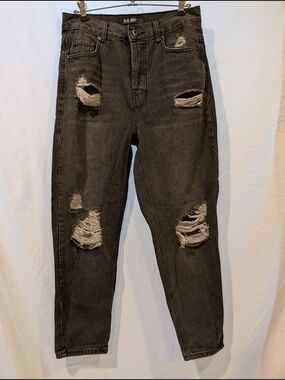 Blue Savvy Black Wash Jeans Distressed - 90s grunge Y2K